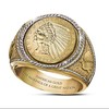 Commemorative silver coin, two-color ring, USA, European style, 24 carat