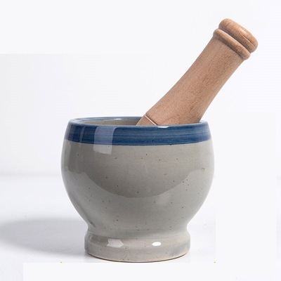 蒜臼子家用捣蒜器手动捣碎研磨器石臼捣碎罐蒜泥擂钵压青石器|ru