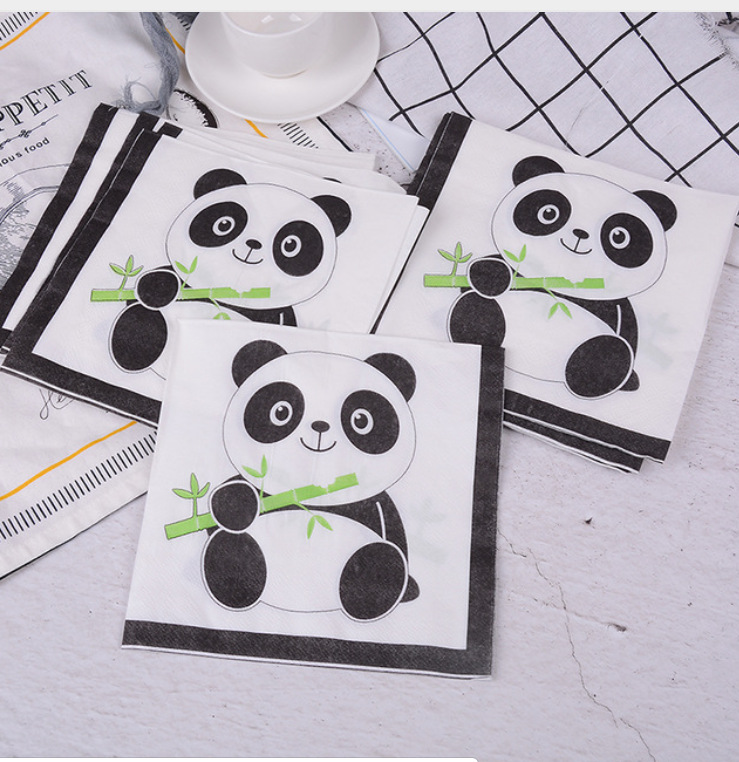 Birthday Panda Paper Party Tableware 1 Set display picture 5