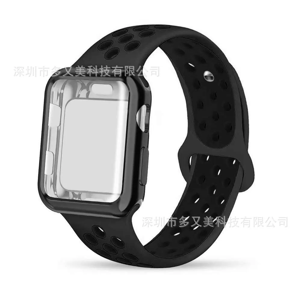 Apple, Nike, двухцветный силиконовый ремешок для часов, защитный чехол, дышащий браслет
