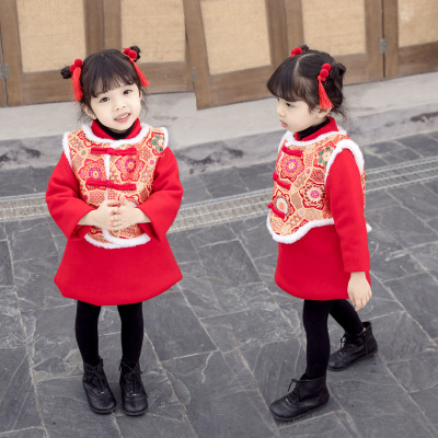 Girl Hanfu 2019 new pattern Chinese New Year Tang costume children The age of baby new year Happy New Year Chinese style Children's clothing