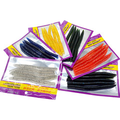 路亞大粗蚯蚓6條裝/袋軟蟲 麵條蟲海蚯蚓假仿生擬軟假餌 漁具