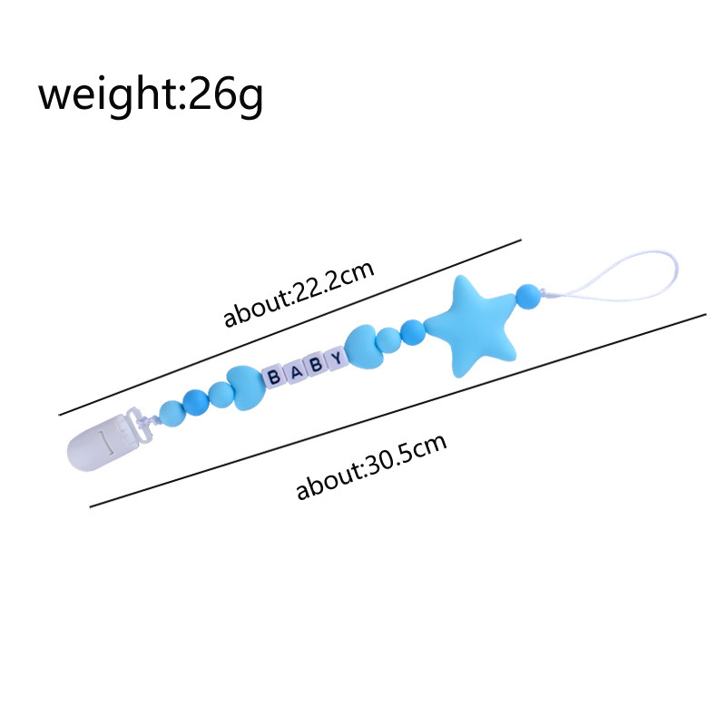 Suministros para bebés calmante clip de chupete de silicona bebé cadena anti-caída cuentas de silicona Cadena de chupete Comercio exterior Amazon nuevo