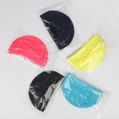 Foreign trade single children's cloth cap for boys and girls, universal solid color, high elasticity, comfortable and headless hot spring swimming pool professional swimming cap