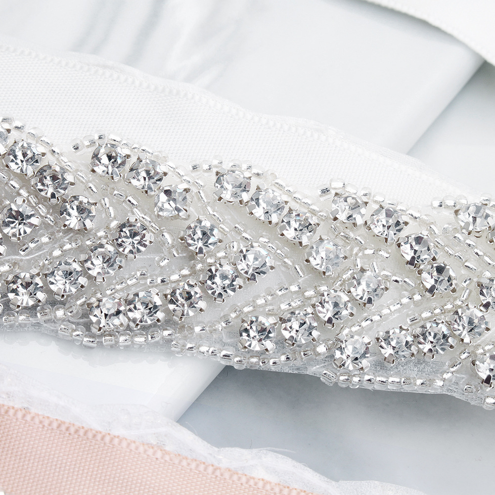 Bridal Waist Seal Hand Sewn Crystal Wedding Dress Rhinestone Belt Wholesale display picture 7