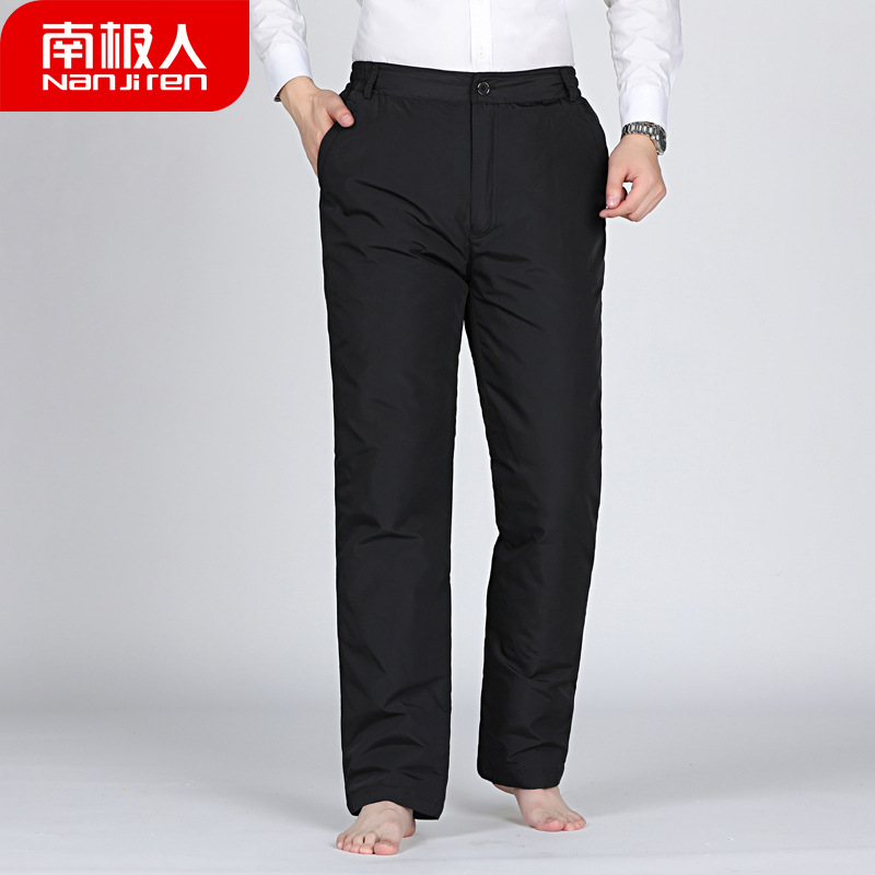 2019年新款上市中老年男式加厚可拆洗保暖休闲运动羽绒裤爸爸装