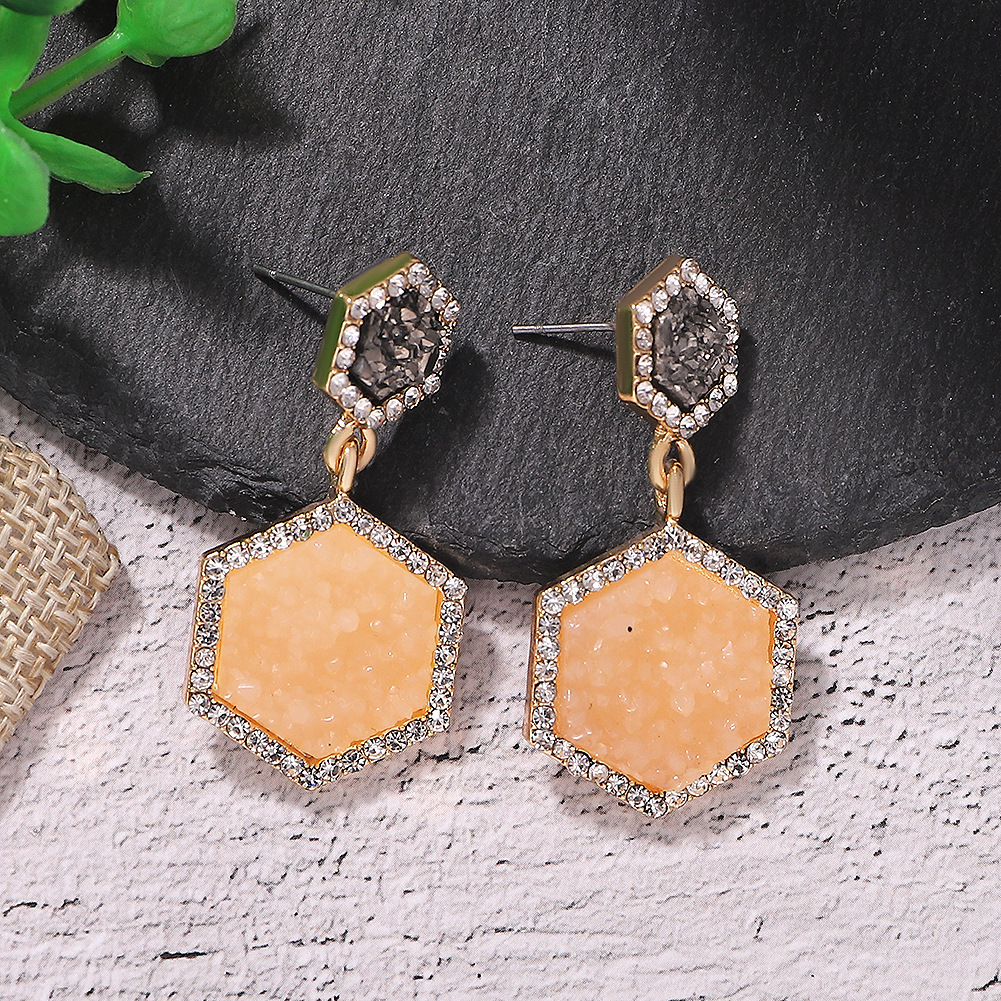 Alloy Geometric Diamond Earrings Simple Geometric Earrings display picture 4