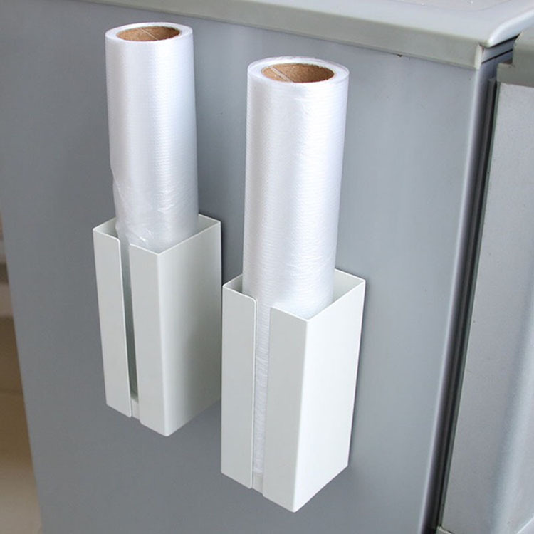 2021跨境专供厨房置物架 免钉免打孔侧冰箱挂架 磁吸保鲜膜收纳架