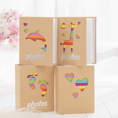 5-inch 200 sheets/7-inch 100 sheets color kraft paper photo album children baby photo album slip pocket photo album