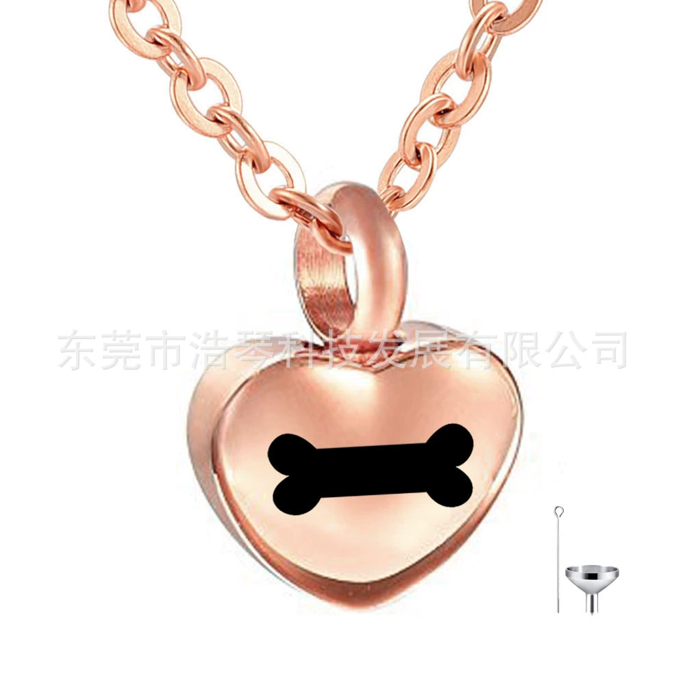 Внешняя торговля горячей продажи европейских и американских ювелирных животных пепел ожерелье розовое золото сердце шкатулка кулон флакон духов