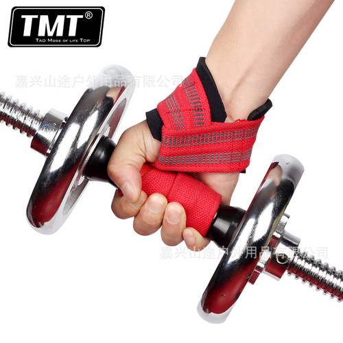 TMT Deadlift Wrist Support Belt Palm Guard Weightlifting Compression Belt Fitness Pull-Up Anti-Slip Fitness Sports Wristband