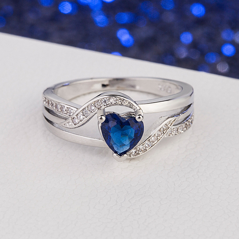 Rings Classification Wedding Occasion Romantic Heart Shape Copper Inlay Zircon Rings