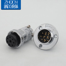 廠家供應航空插頭插座 DF25-8芯 GX25 開孔25mm公母電纜連接器