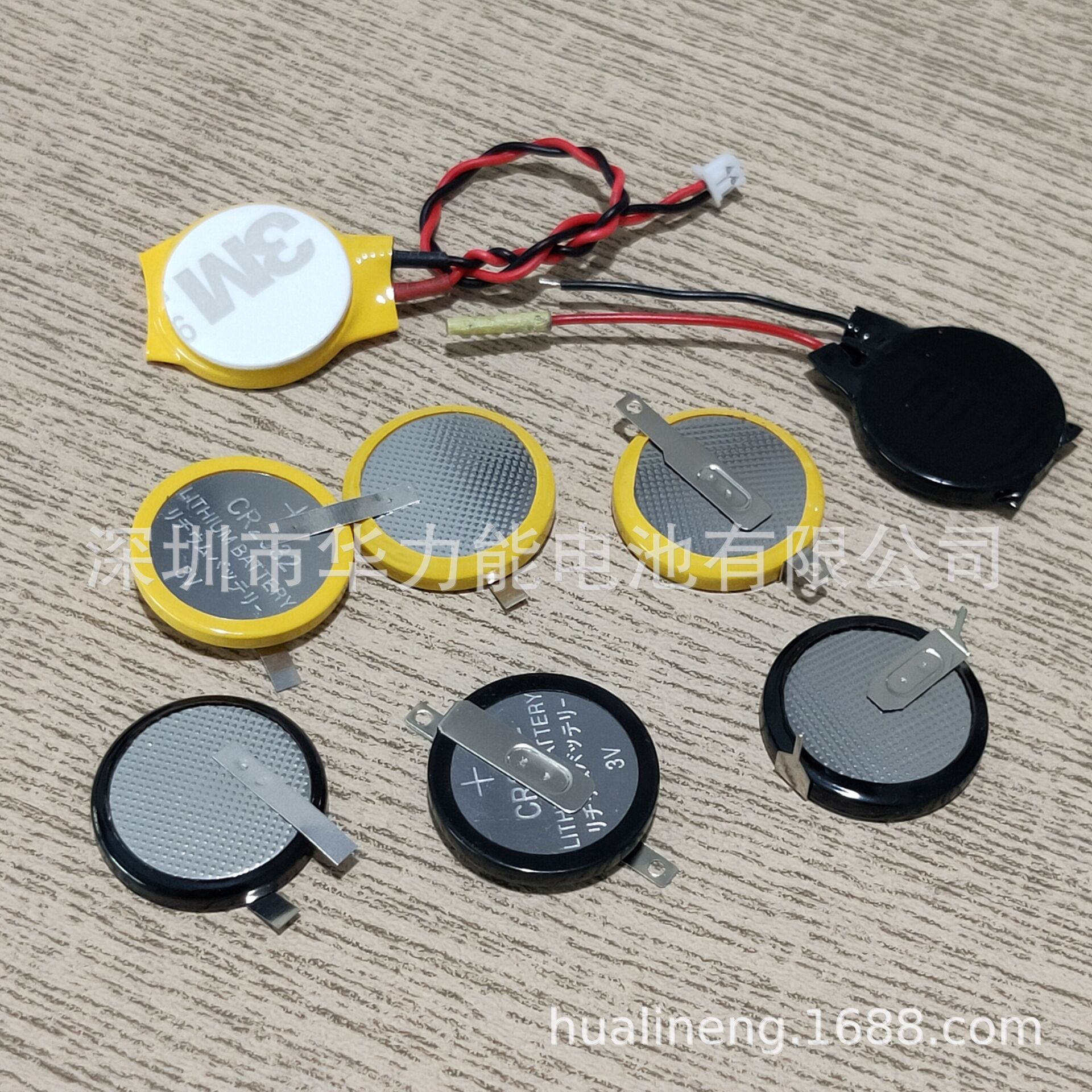 华力能 3V CR1220带线电池 出线带端子电池 cr1220贴双面胶电池