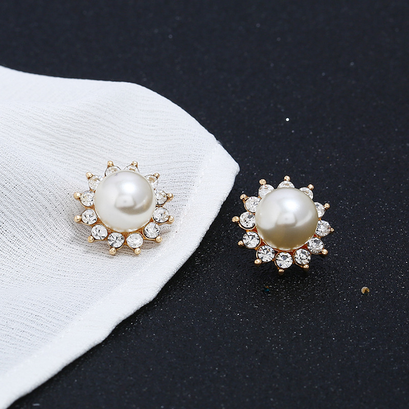 Alloy Pearl Big Earrings Still Temperament Sun Earrings Cute And Simple display picture 7