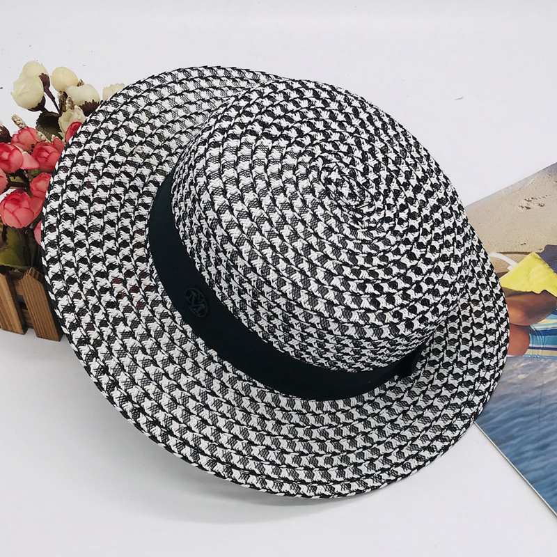 Women's Elegant Checkered Flat Eaves Floppy Hat display picture 11