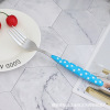 Rainbow -colored plastic handle stainless steel knife fork spoon dot and western tableware wave dot handle, bull buckle spoon