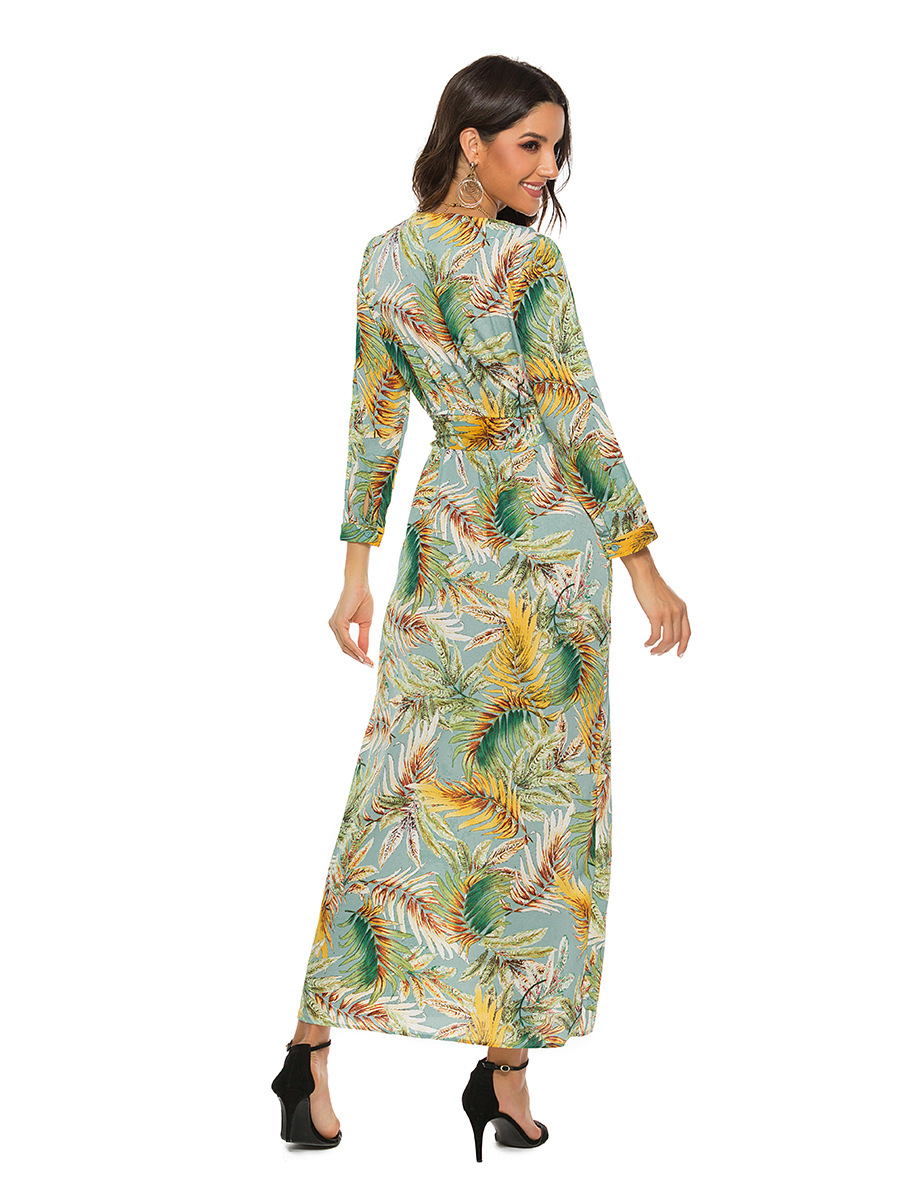 long bohemian slit long sleeve dress NSAL10202