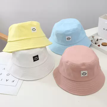 Korean Version Of The New Cute Children's Smiling Face Fisherman Hat Men's And Women's Baby Basin Hat Spring And Summer Outdoor Leisure Sunshade Hat - ShopShipShake