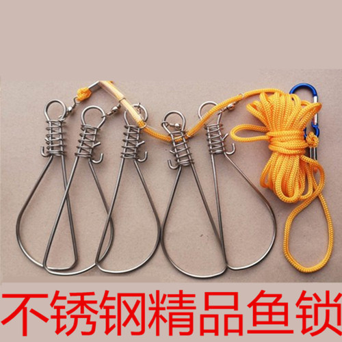 Stainless Steel Fish Lock, Live Fish Clip, Lure Fishing Lock Clip, Nylon Cord Fish Clip, Small Fishing Accessories