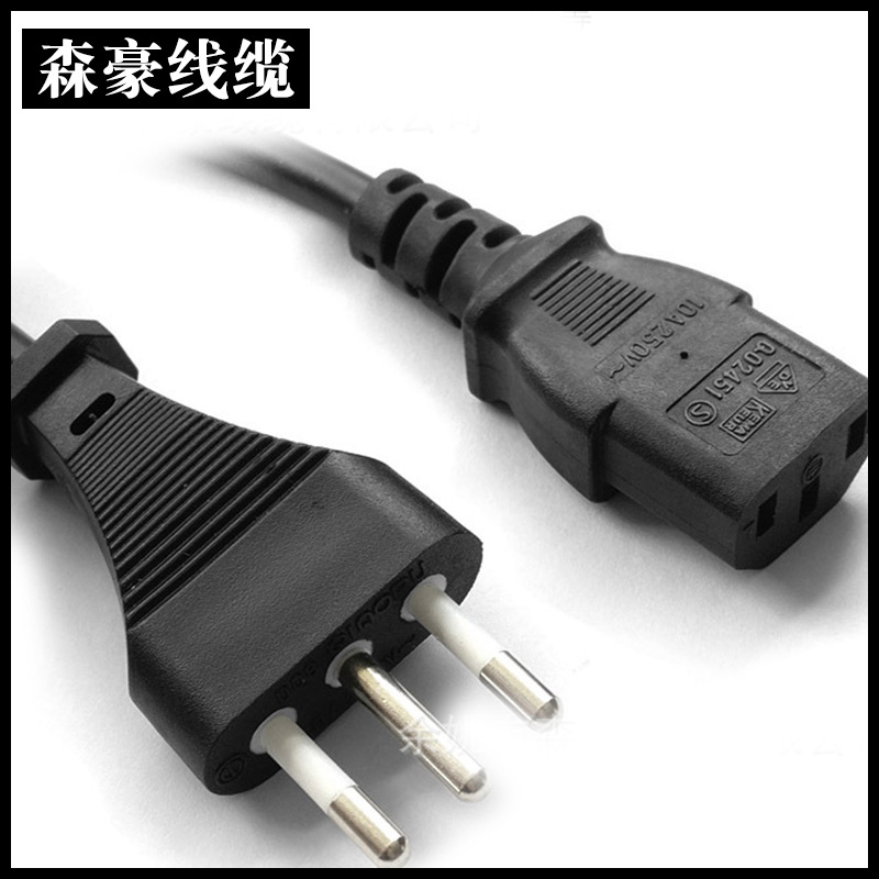 热销巴西插头电源线 巴西电源线 品字尾电源线 三芯巴西插头线