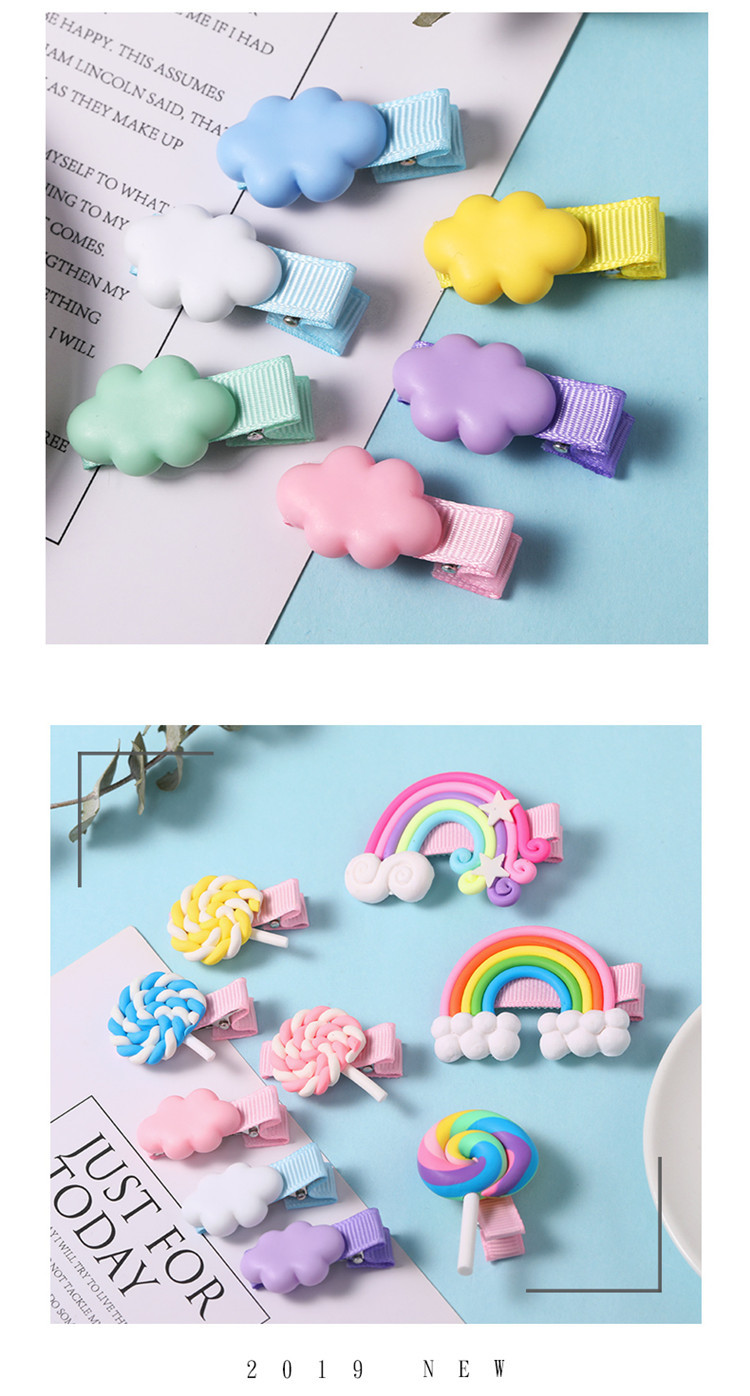 Korean Cute Color Lollipop Rainbow Cheap Hairpin Wholesale display picture 4