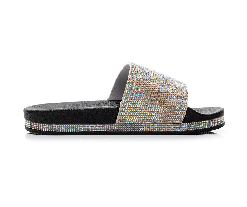 Women's Casual Vacation Solid Color Rhinestone Open Toe Slides Slippers display picture 21