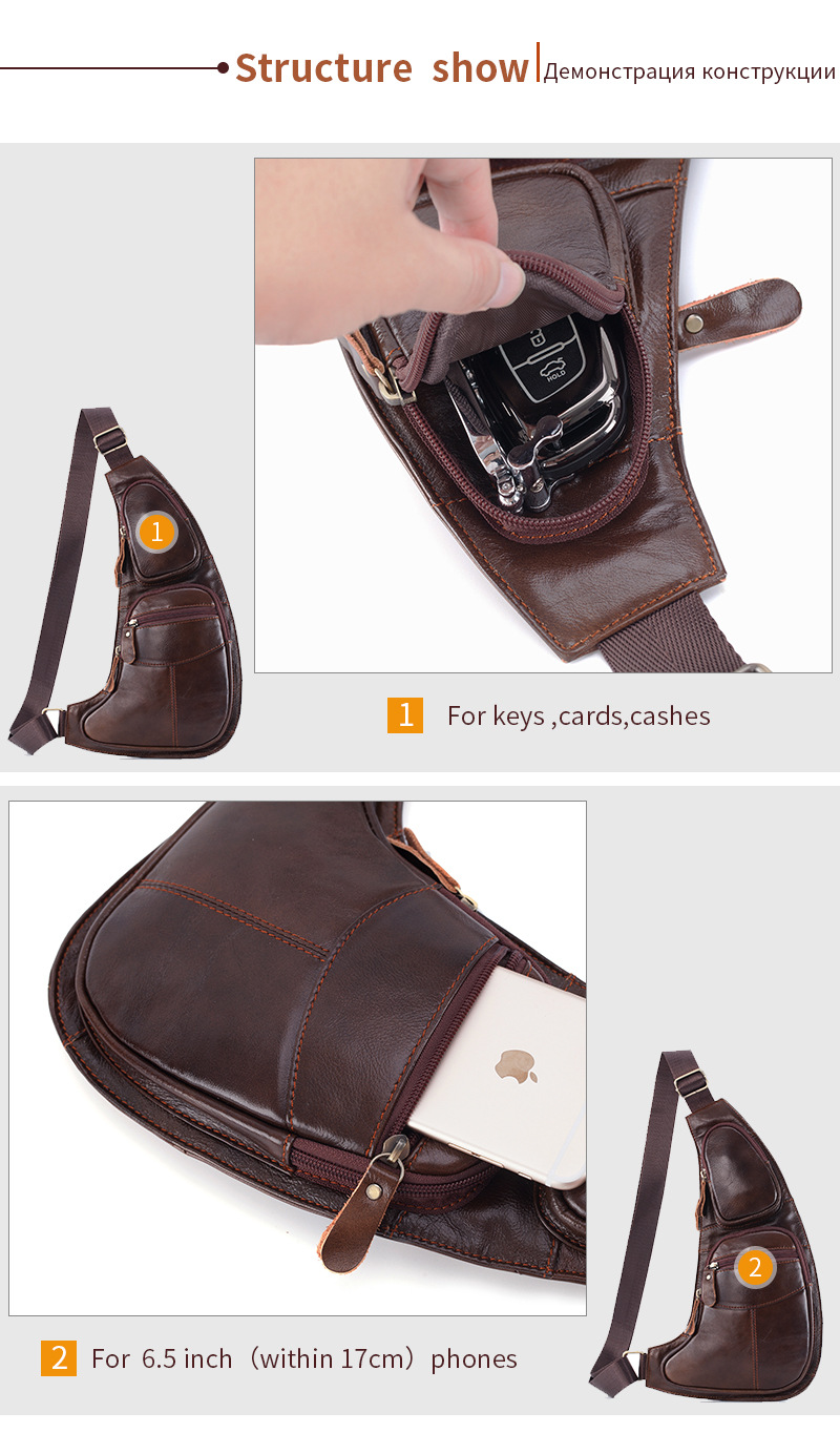Leather Chest Bag Image 10