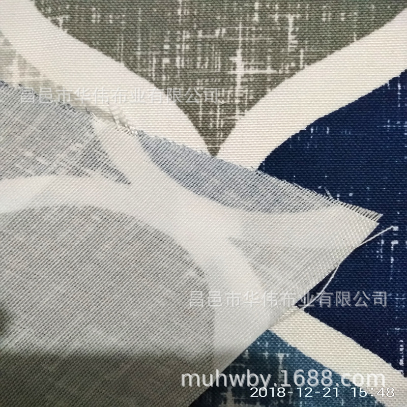 交织棉布料 出口南美市场床品面料 窗帘浴帘用交织面料涤棉印花布