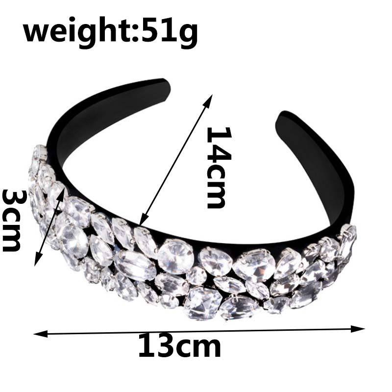 Modelos De Explosión Rhinestone Diadema Plana De Gama Alta De Lujo Súper Flash Horquilla Barroca Venta Caliente Diadema De Presión Al Por Mayor Nihaojewelry display picture 2