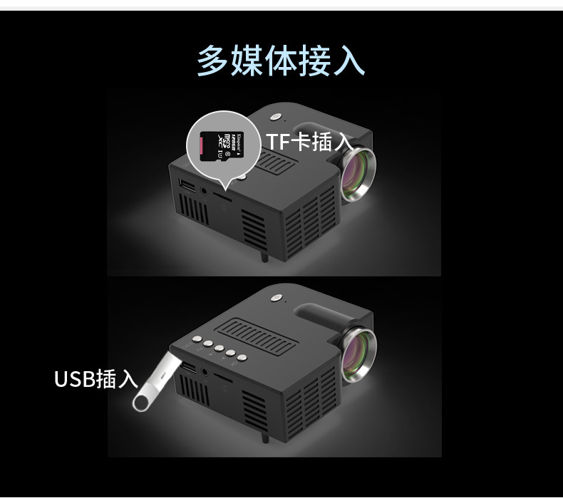 优丽可UC28C迷你微型便携式投影仪家用家庭led儿童小型手机投影机详情5