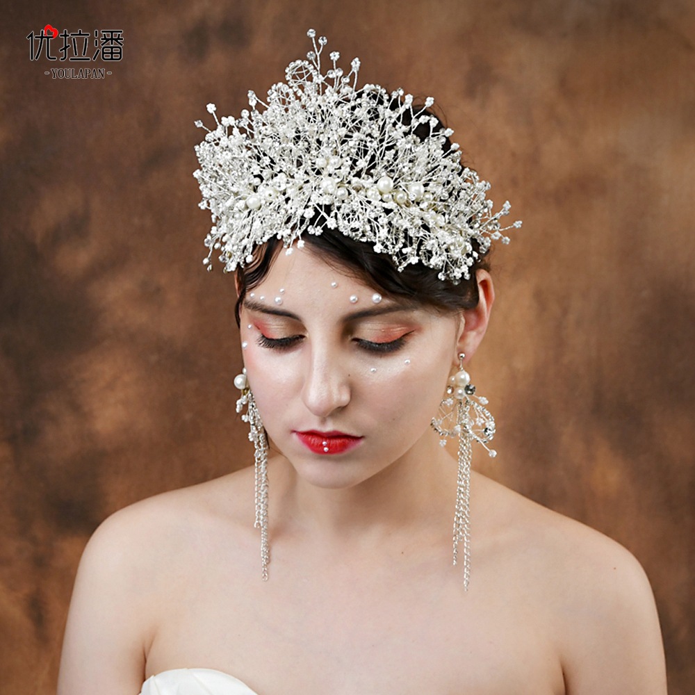 United States HP245 bride Head ornament Rhinestone Flower Rhinestone bride Baroque Headdress