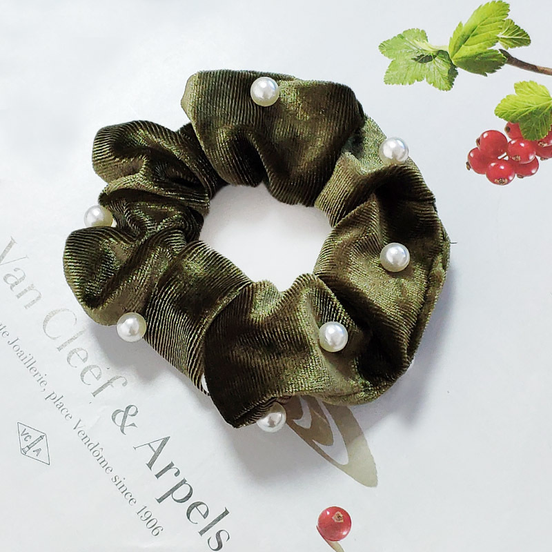 Pearl Velvet Fashion Hair Scrunchies display picture 9