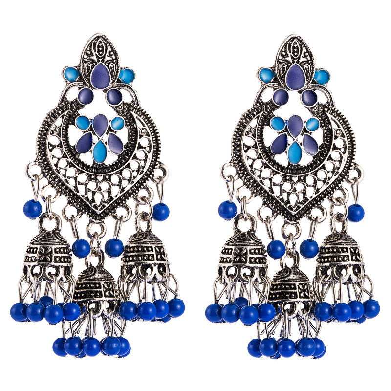 Bohemian Female Earrings Long Earrings Dripping Oil Hollow Small Lantern Tassel Earrings display picture 10