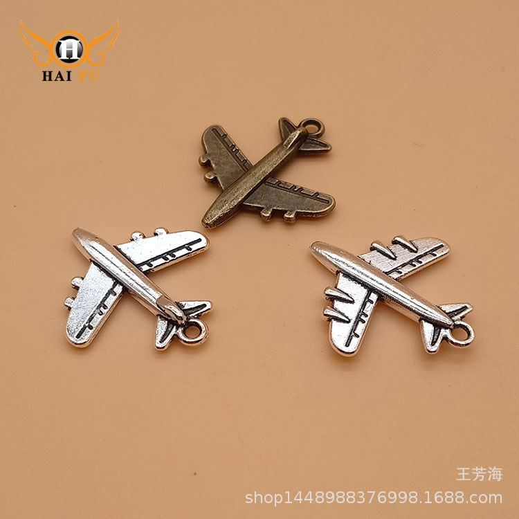 厂家直供合金压铸饰品配件小飞机古铜挂件DIY手工批发100/包