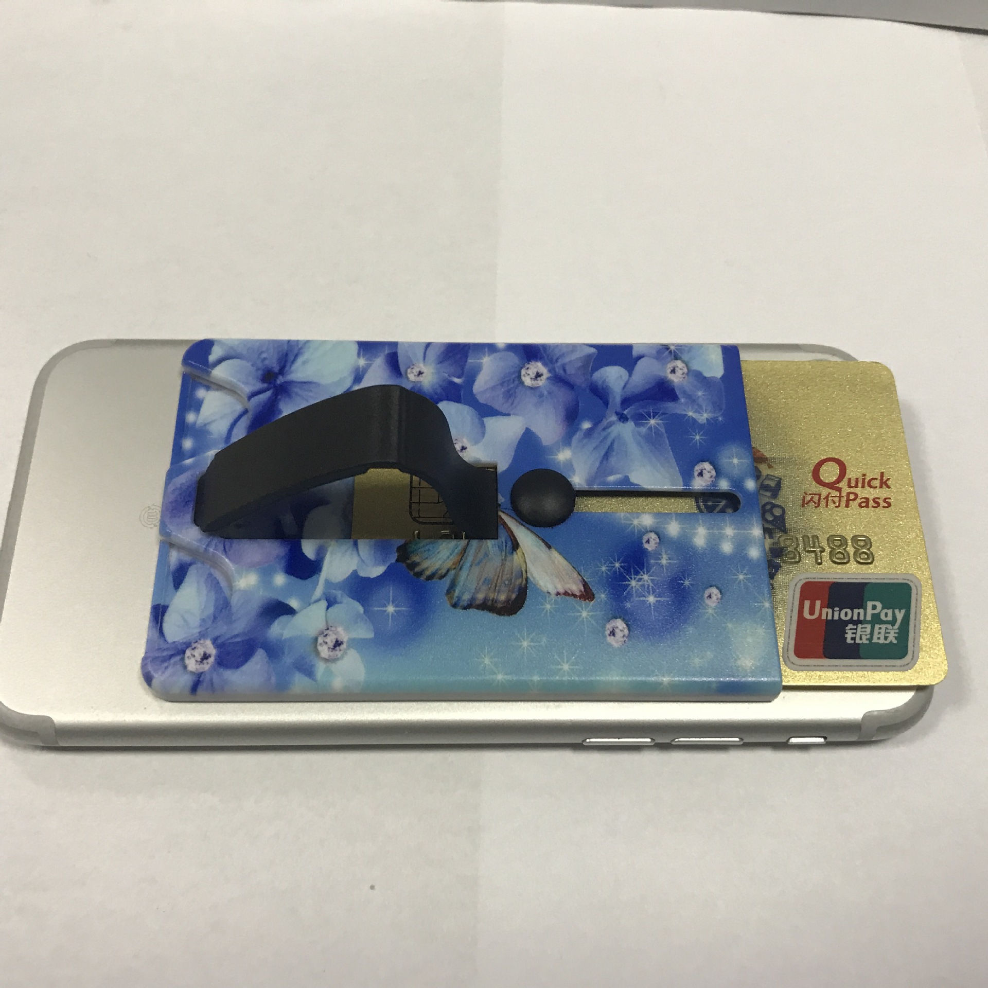 手机卡套带支架