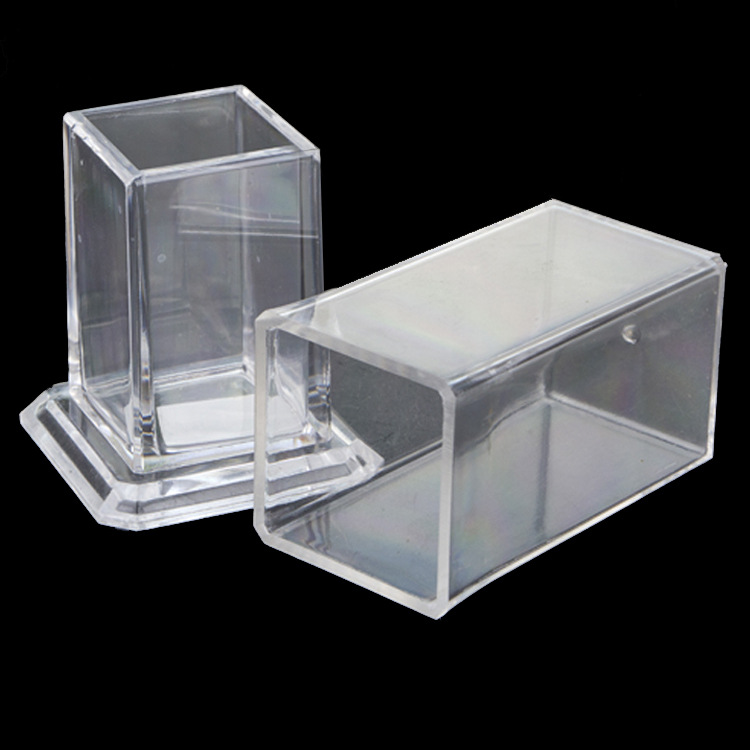 Titular de palillo de acrílico de alta gama caja de palillo de dientes cuadrado de plástico transparente restaurante occidental titular de palillo de dientes LOGO para mayoristas