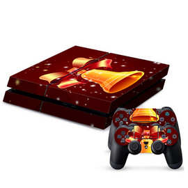 PS4厂家游戏机贴纸 圣诞  时尚彩色 保护膜 skin 个性化图片