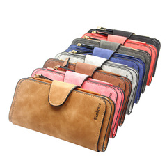 New fashionable women's three-fold buckle long wallet Korean style frosted multi-functional large-capacity card holder women's wallet