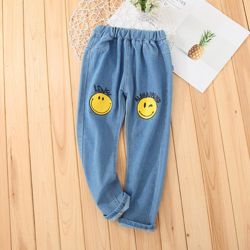 笑脸牛仔长裤