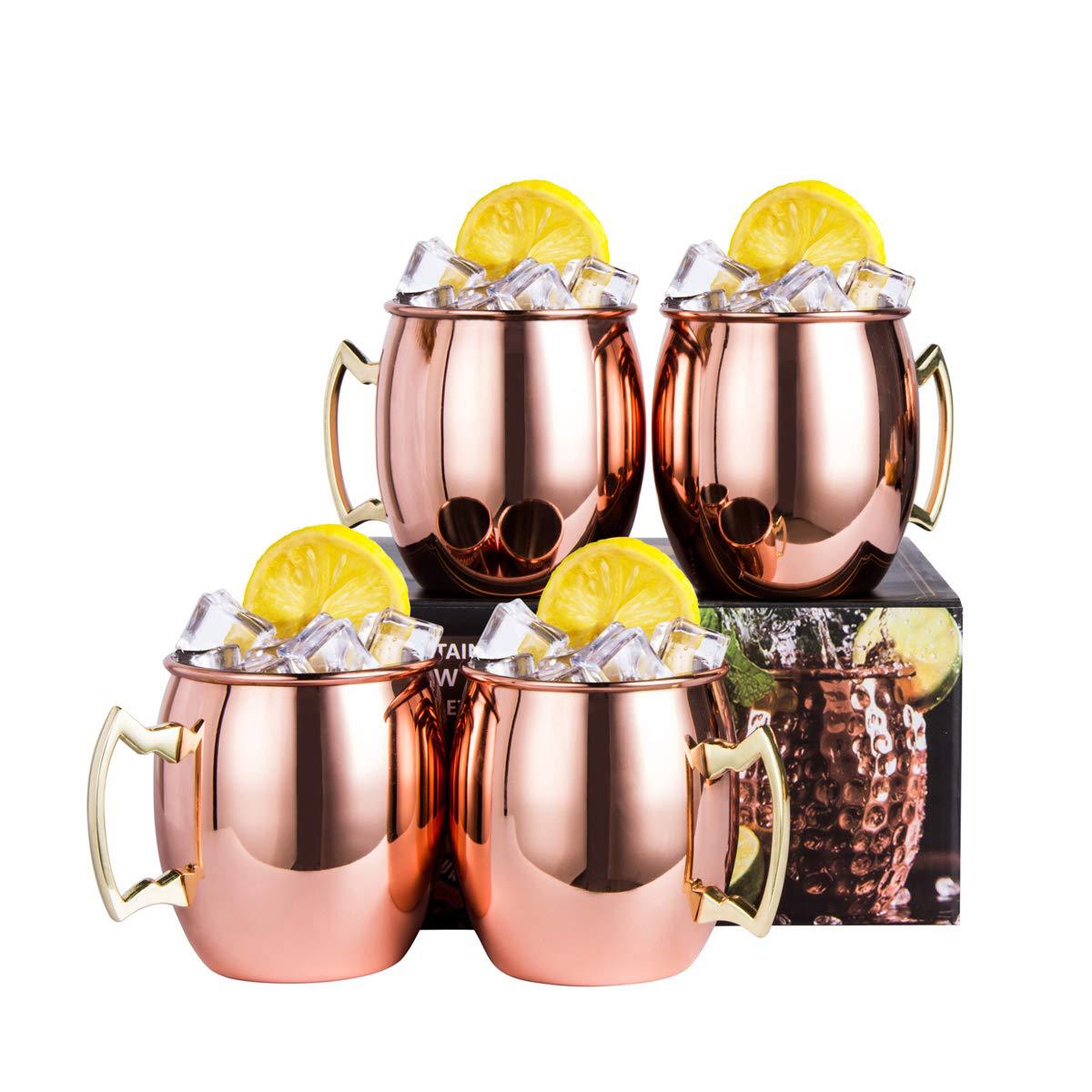 Set de 2 tazas Moscow Mule de acero inoxidable 304 recubiertas de cobre plateado Amazon Aliexpress
