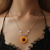 Accessory, fashionable necklace from pearl solar-powered, pendant