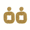 Square fashionable earrings, European style, Amazon, simple and elegant design
