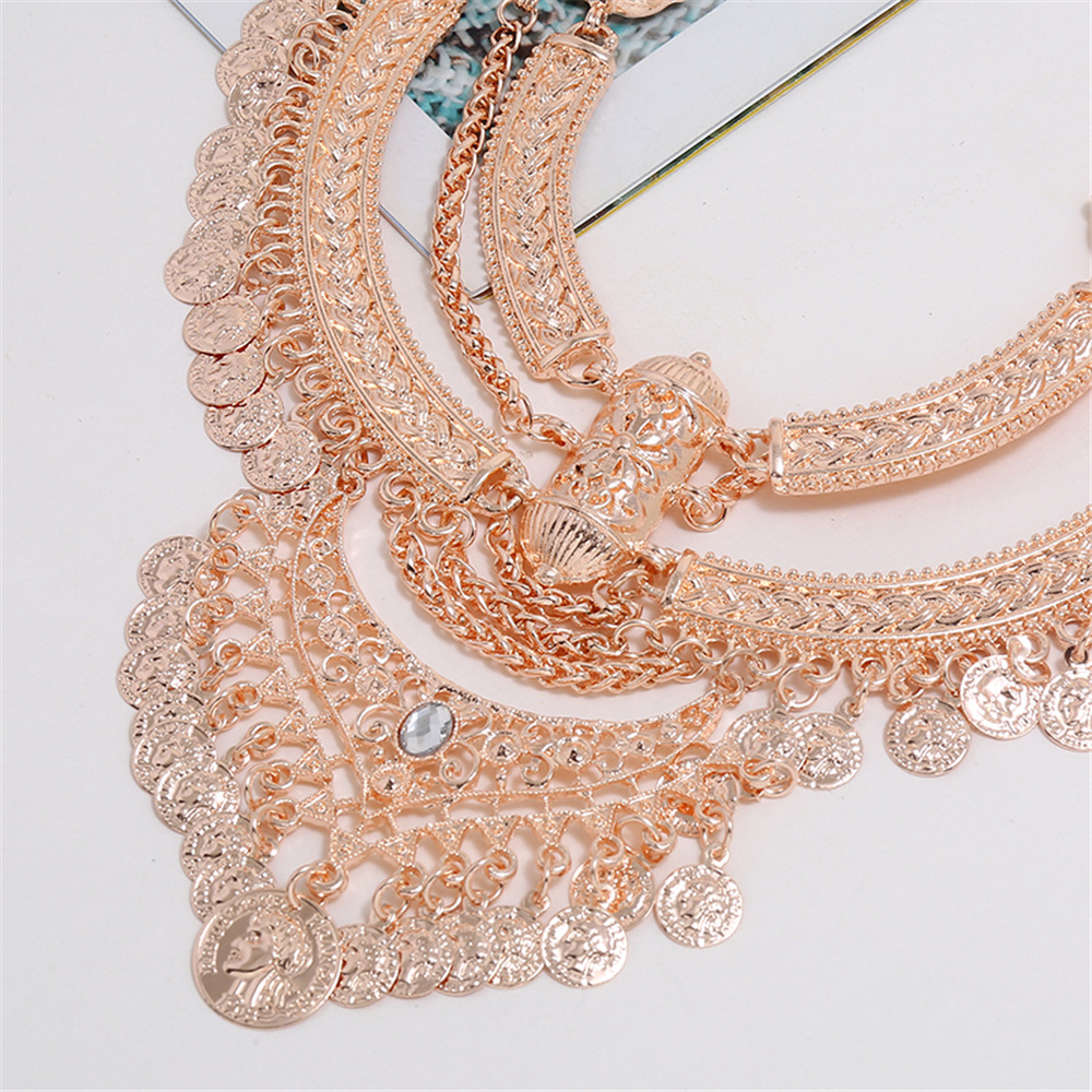 Women'S Gender Tassel, Plating, Inlay Design Retro Ethnic Style Solid Color Resin Alloy Wholesale Earrings Necklace