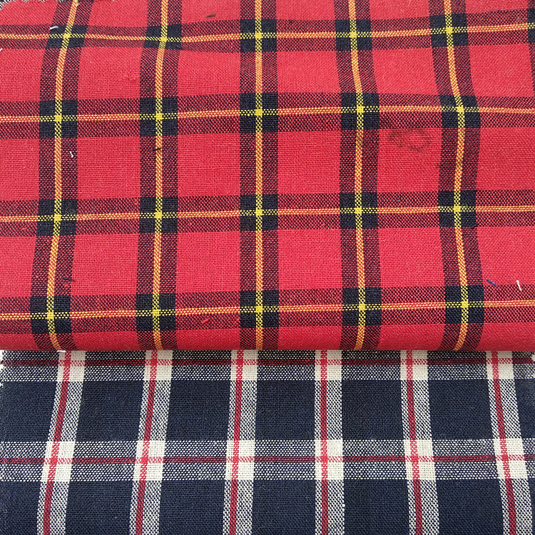 色织格子布现货 厂家直销全棉色织衬衫布 色织棉布 工装面料