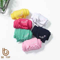 Spring Small Children Girls Pants Princess Plain Cotton Long Pants Mid-rise Casual Pants Children's Clothing Pants 2024 New Trend