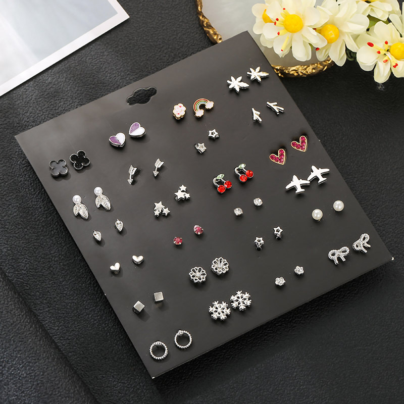 Wedding, Travel, Festival Occasion Alloy Material New 24 Pairs Of Simple Wild Sweet Earrings