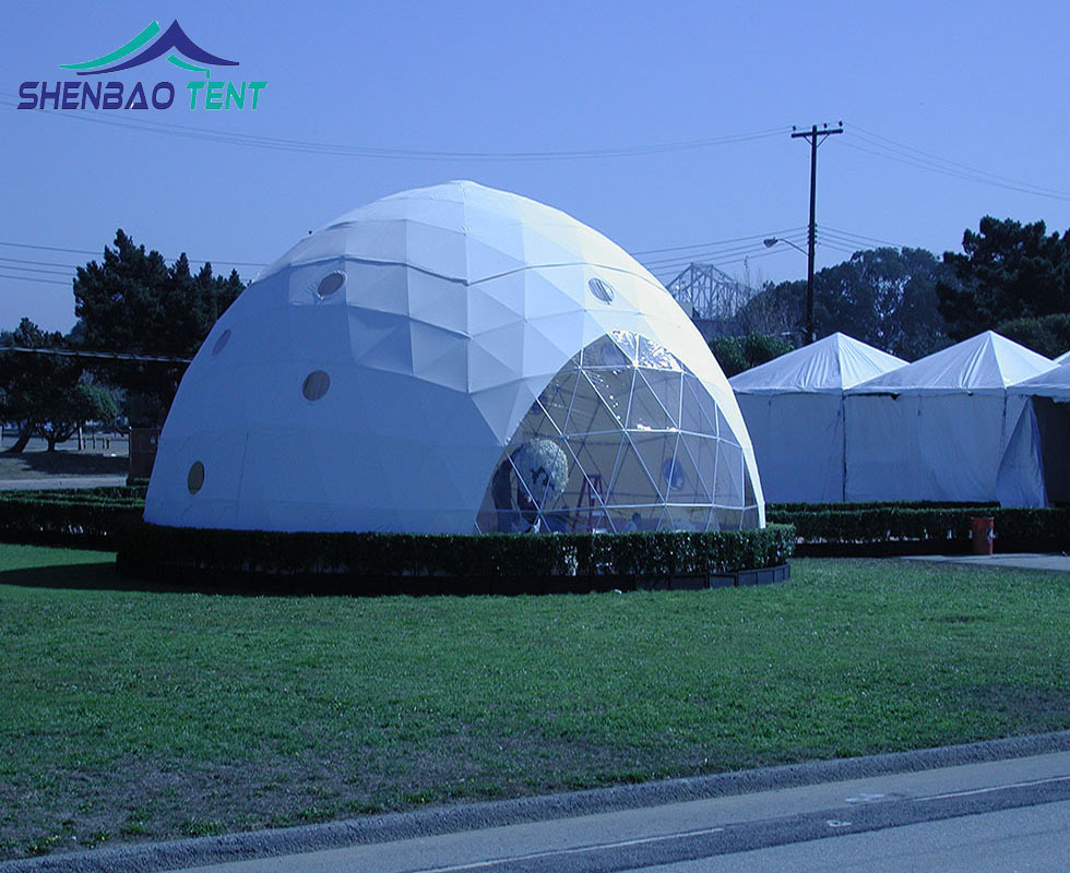 厂家出售15米白色球形帐篷 出口好品质镀锌管不生锈球形篷房
