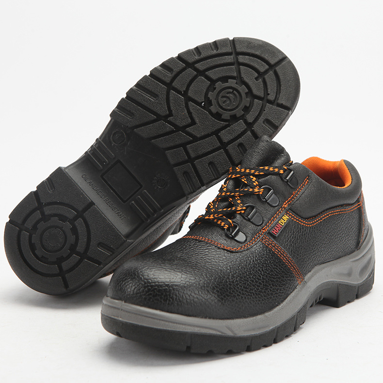 跨境批发实心底工作鞋透气男士安全鞋皮面工地建筑防护鞋休闲鞋