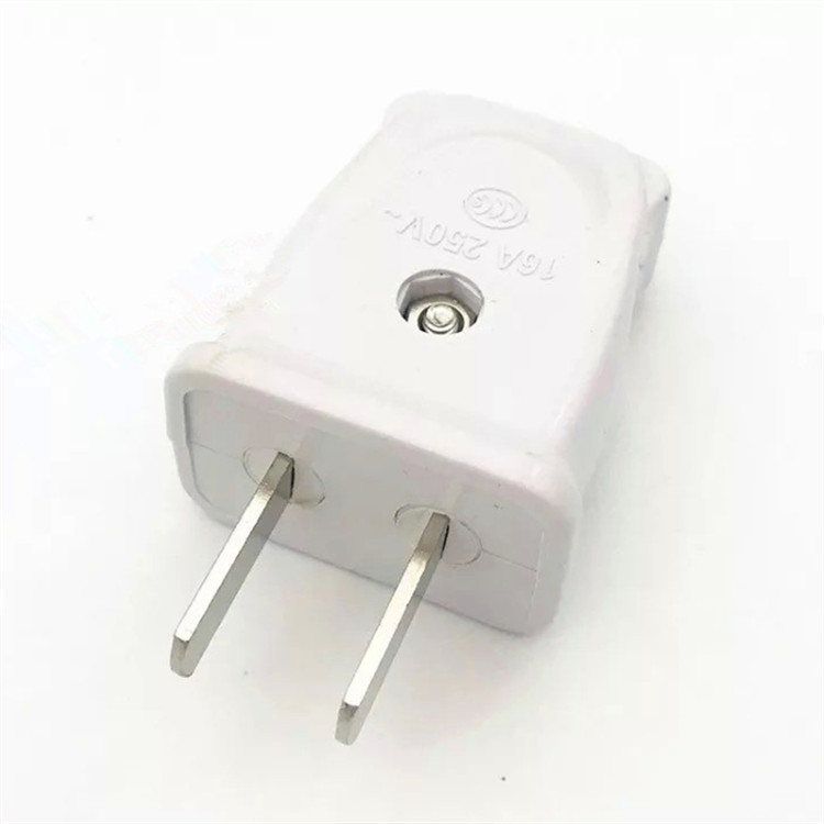 厂家批发 白色转动两极插头 电源插头 颐达批发 二插头 两角插头